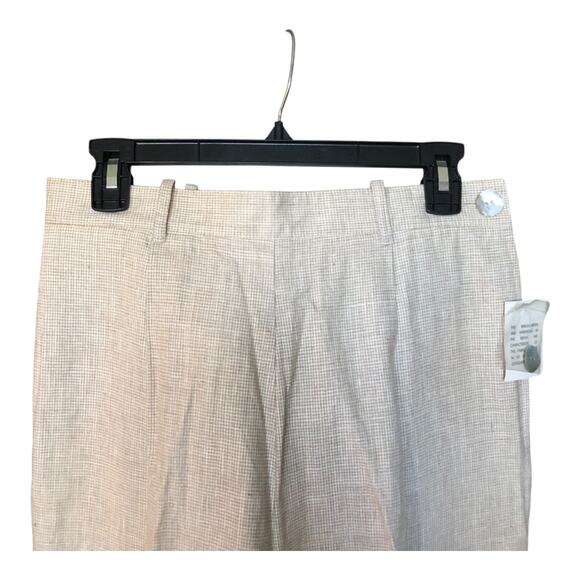 F.L. Malik Beige High Waisted Linen Rayon Tapered Pants Womens Size 12 NWT - Picture 6 of 13